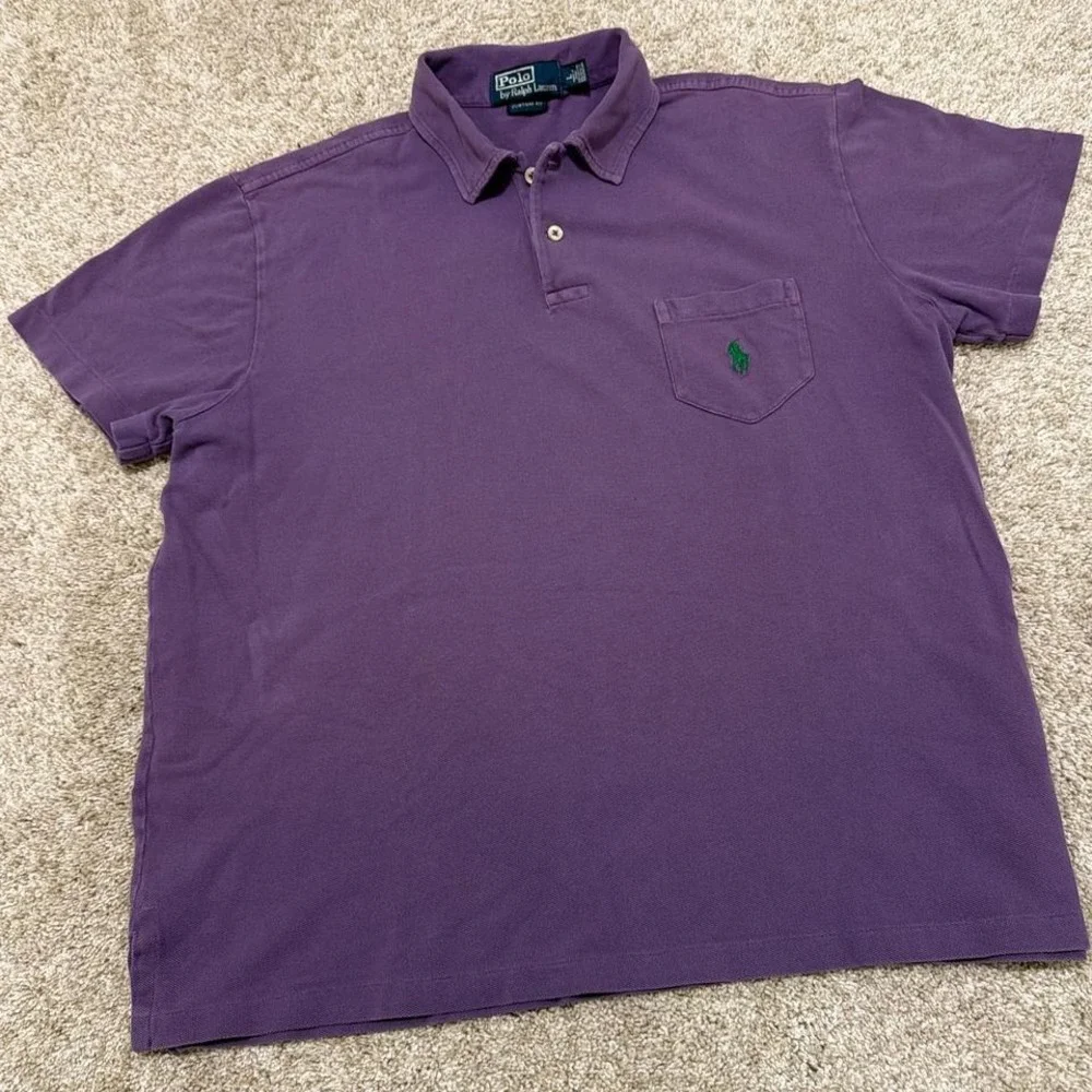 Polo Ralph Lauren Custom‎ Fit Polo | Purple Vintage Wash | Large